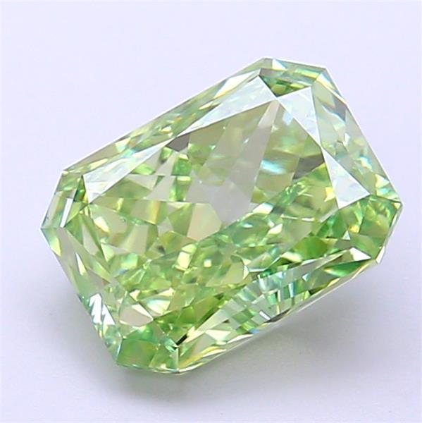 2.28 Ct. Fancy Vivid Green Radiant Lab Grown Diamond