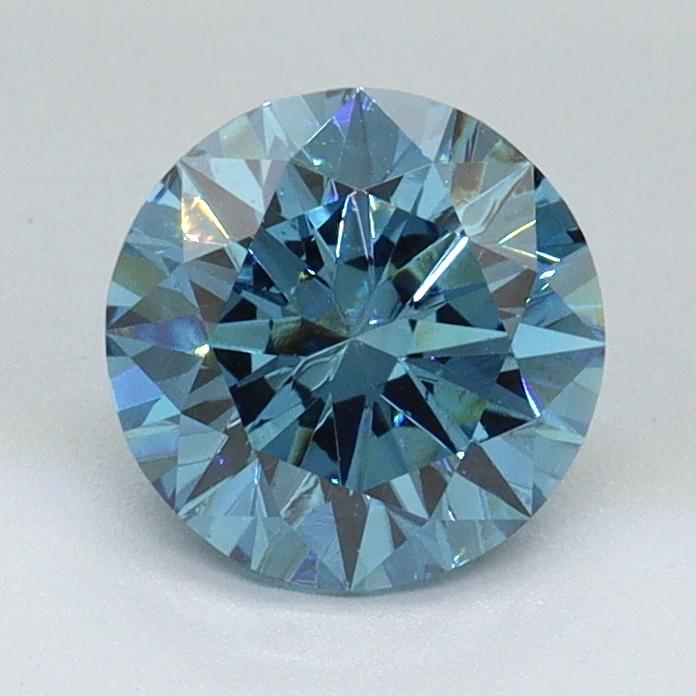 1.12 Ct. Fancy Vivid Malibu Blue Round Lab Grown Diamond