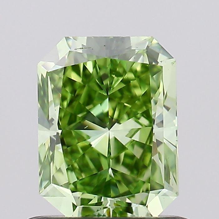 0.73 Ct. Fancy Vivid Green Radiant Lab Grown Diamond