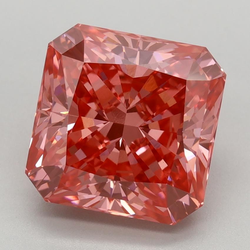 3.27 Ct. Fancy Vivid Pink Radiant Lab Grown Diamond