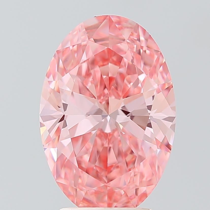 3.05 Ct. Fancy Vivid Pink Oval Lab Grown Diamond