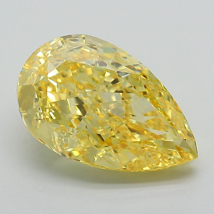 4.52 Ct. Fancy Vivid Yellow Pear Lab Grown Diamond