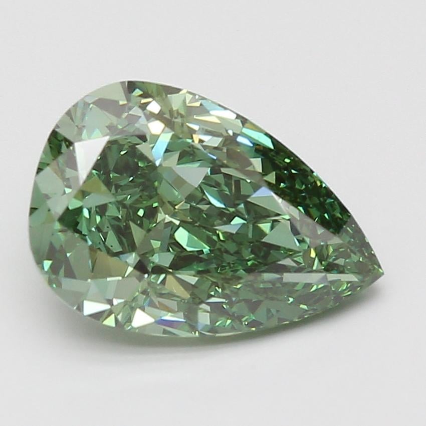 4.09 Ct. Fancy Vivid Green Pear Lab Grown Diamond