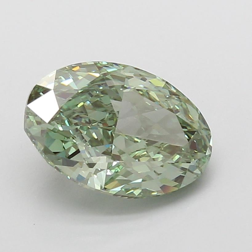 3.03 Ct. Fancy Vivid Green Oval Lab Grown Diamond