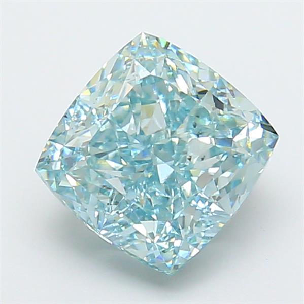 3.37 Ct. Fancy Intense Green Cushion Lab Grown Diamond