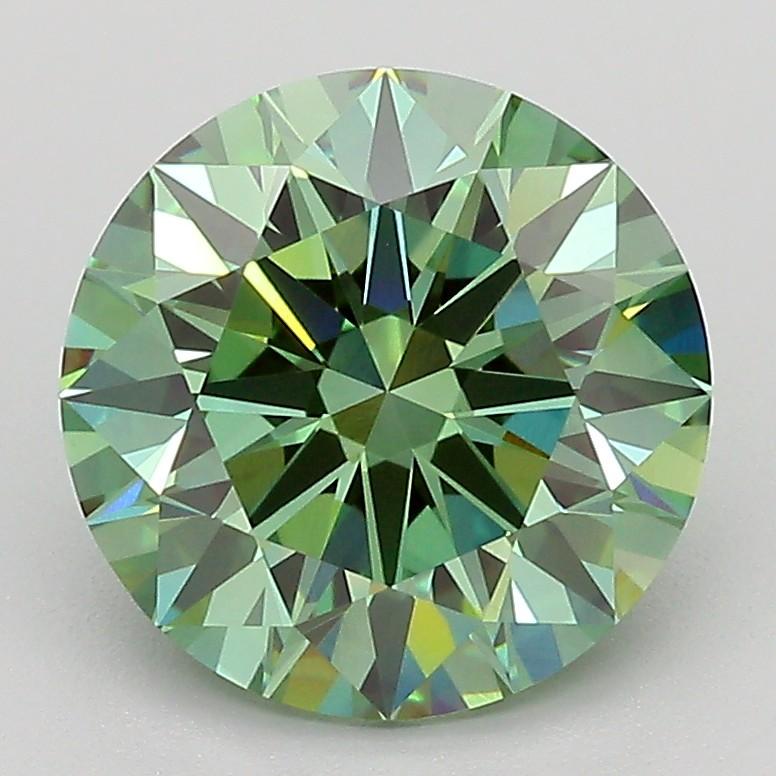 3.00 Ct. Fancy Vivid Green Round Lab Grown Diamond