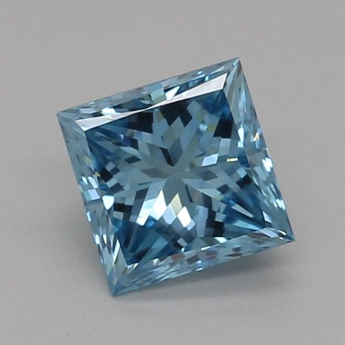 0.52 Ct. Fancy Vivid Blue Princess Lab Grown Diamond