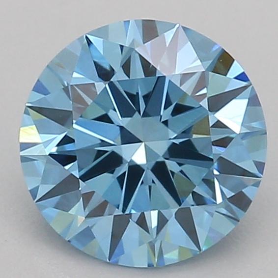0.71 Ct. Fancy Vivid Blue Round Lab Grown Diamond