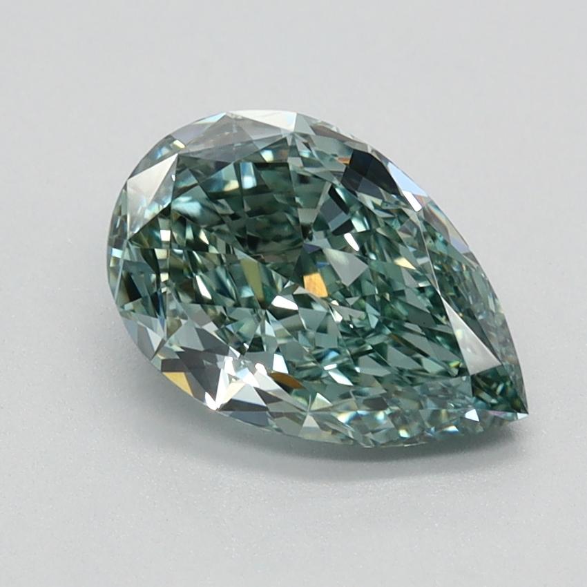 1.27 Ct. Fancy Vivid Green Pear Lab Grown Diamond