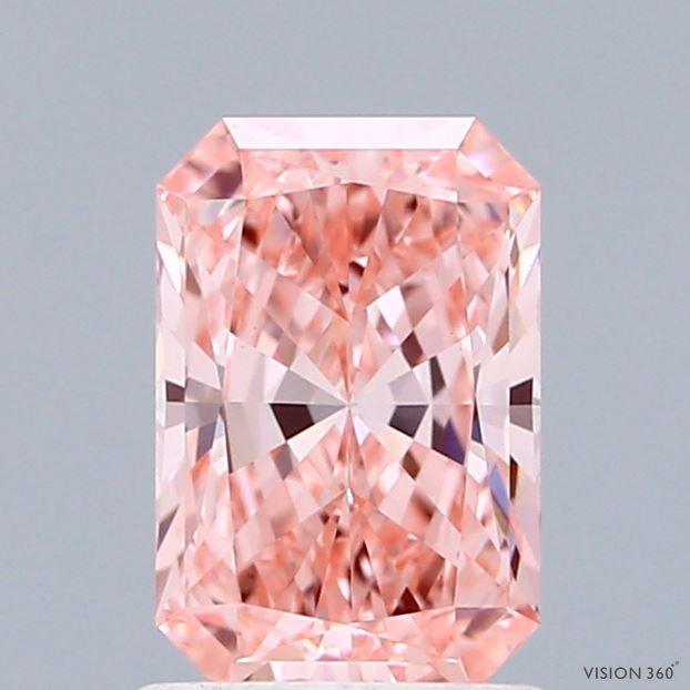 1.19 Ct. Fancy Vivid Pink Radiant Lab Grown Diamond