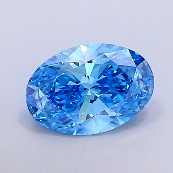 3.03 Ct. Fancy Vivid Blue Oval Lab Grown Diamond
