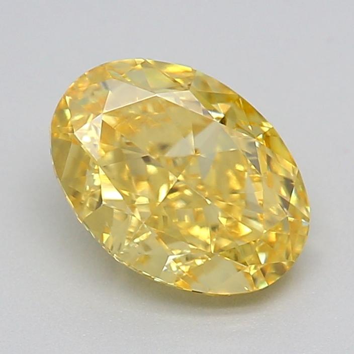 1.08 Ct. Fancy Vivid  Yellow Oval Lab Grown Diamond