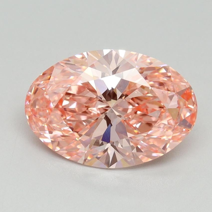 3.02 Ct. Fancy Vivid Pink Oval Lab Grown Diamond