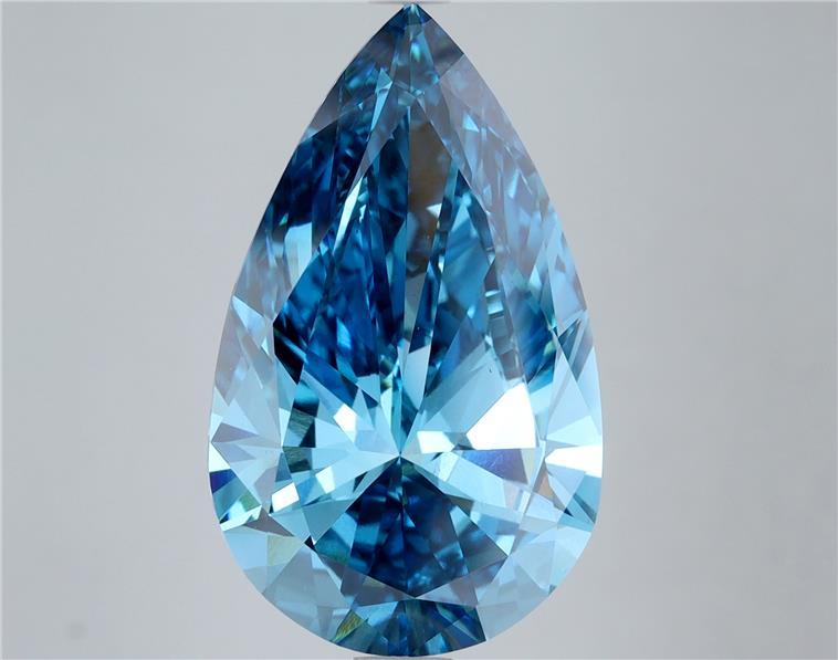 9.00 Ct. Fancy Vivid Blue Pear Lab Grown Diamond