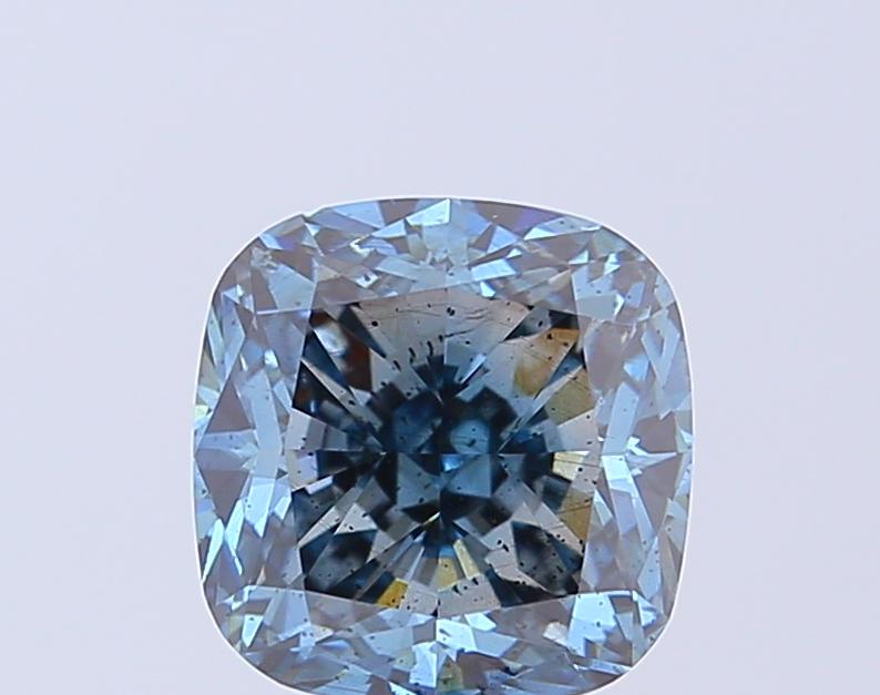 3.02 Ct. Fancy Vivid Blue Cushion Lab Grown Diamond