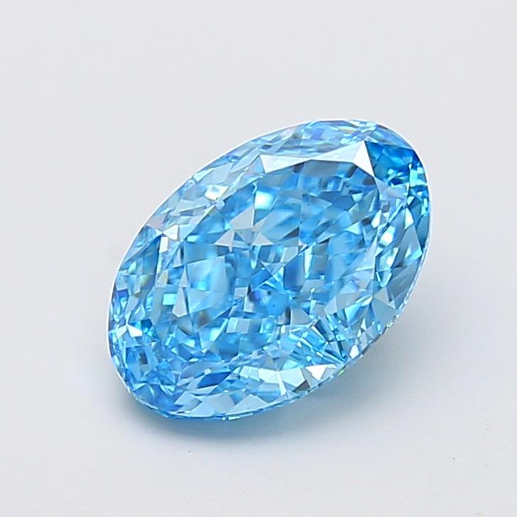 3.20 Ct. Fancy Vivid  Blue Oval Lab Grown Diamond