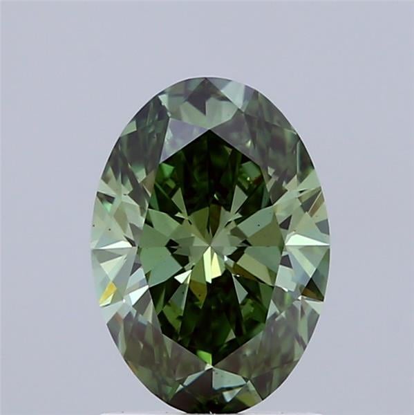 1.36 Ct. Fancy Vivid Green Oval Lab Grown Diamond