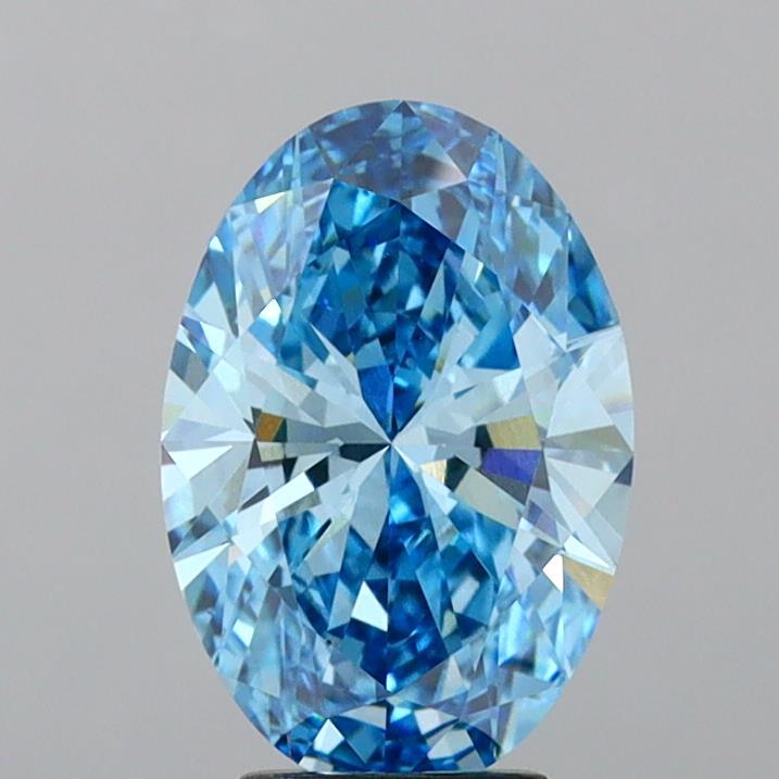 4.07 Ct. Fancy Vivid Blue Oval Lab Grown Diamond