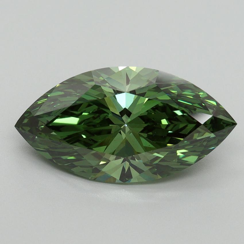 4.01 Ct. Fancy Vivid Green Marquise Lab Grown Diamond