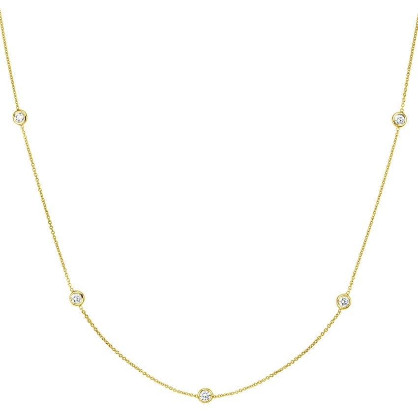 Bezel Strand 18 in. Diamond Necklace (2/3 ct. tw) in 18K Yellow Gold