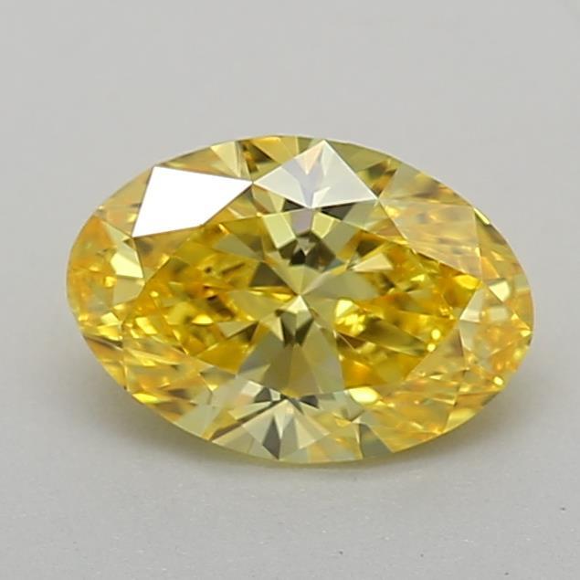 0.51 Ct. Fancy Vivid Yellow Oval Lab Grown Diamond