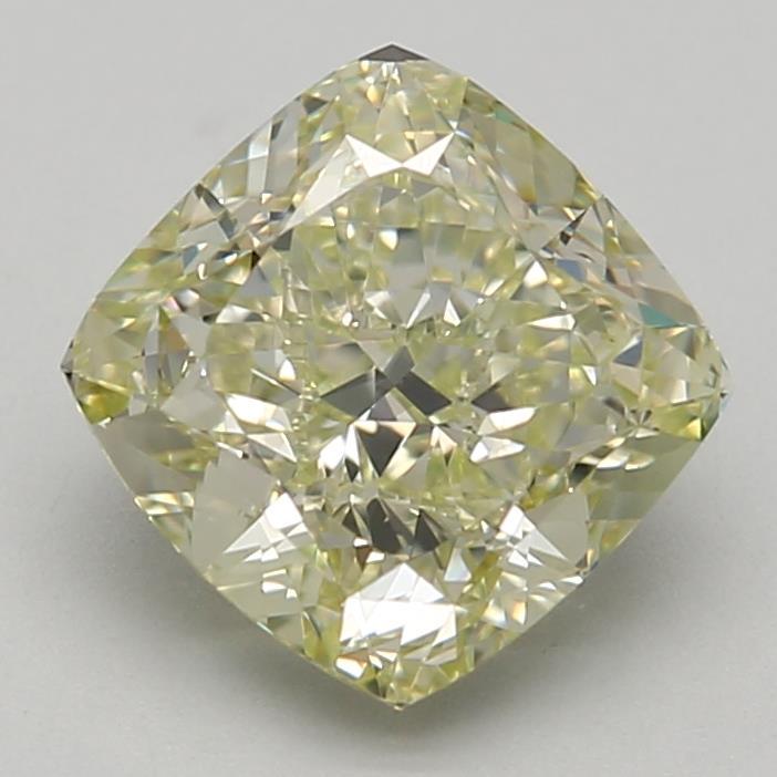 2.12 Ct. Fancy Yellow Green Cushion Lab Grown Diamond