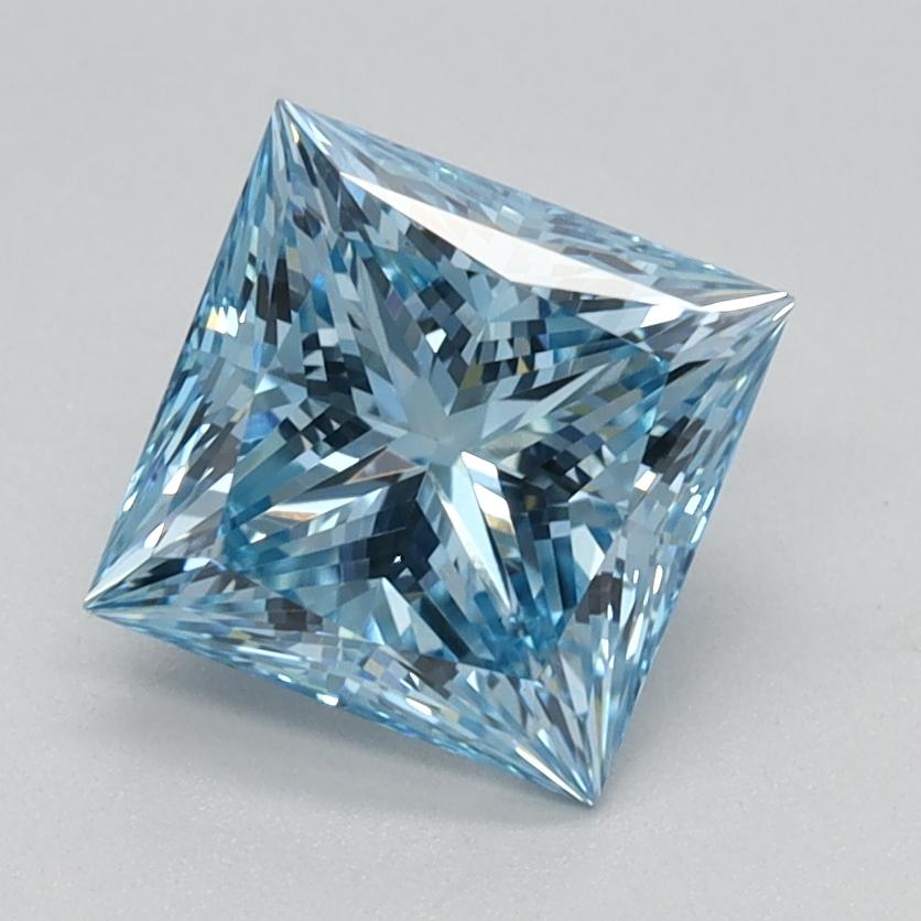 1.37 Ct. Fancy Vivid Blue Princess Lab Grown Diamond