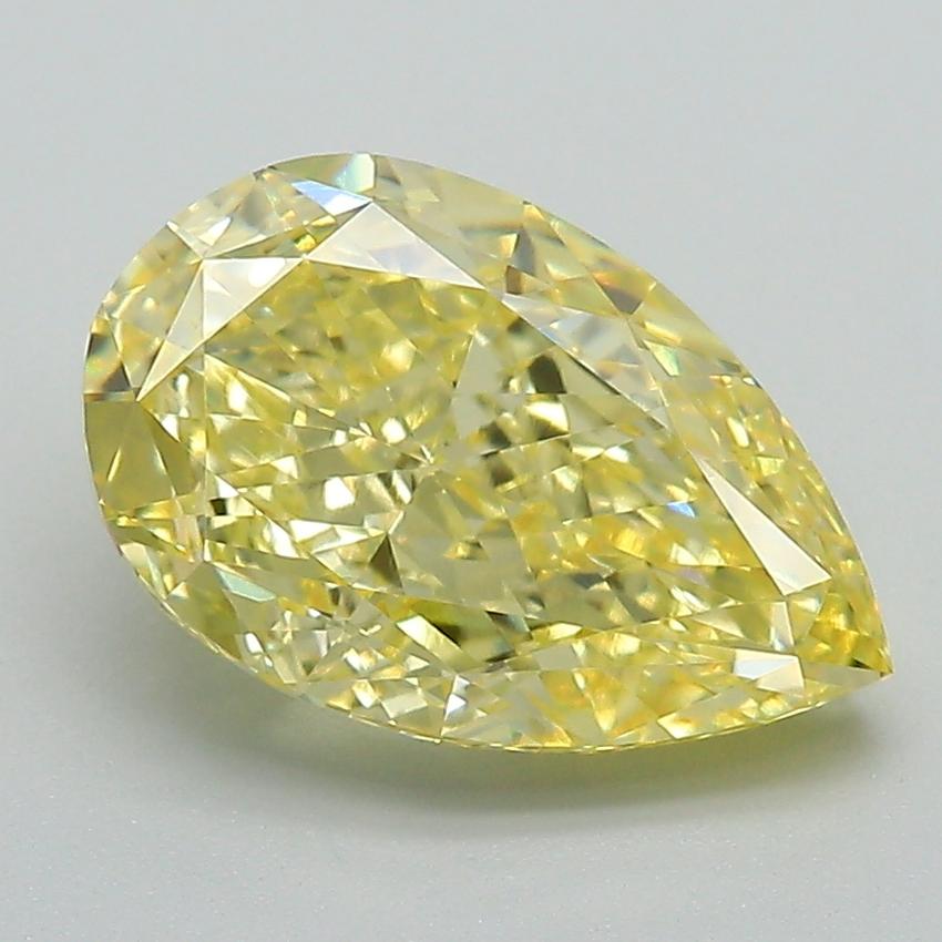 3.03 Ct. Fancy Intense Yellow Pear Lab Grown Diamond