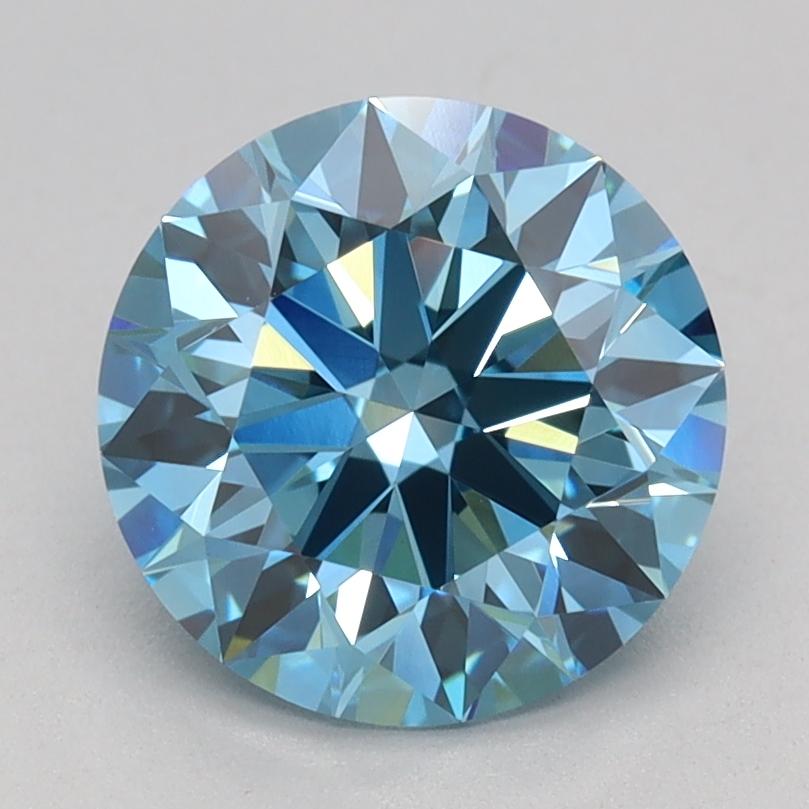 1.53 Ct. Fancy Vivid Blue Round Lab Grown Diamond