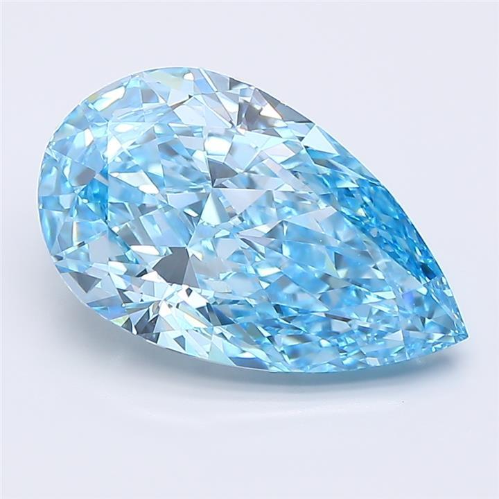 5.06 Ct. Fancy Vivid  Blue Pear Lab Grown Diamond
