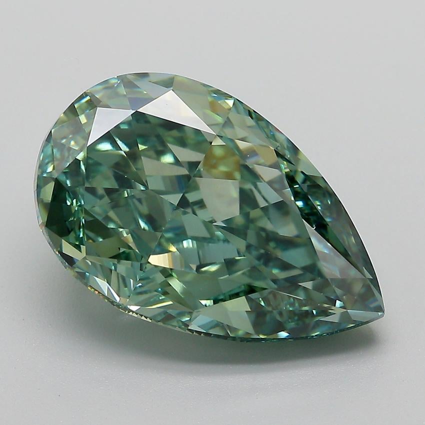 8.40 Ct. Fancy Vivid  Green Pear Lab Grown Diamond