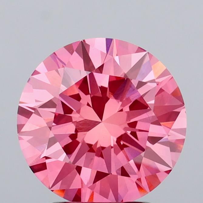 2.50 Ct. Fancy Vivid Pink Round Lab Grown Diamond
