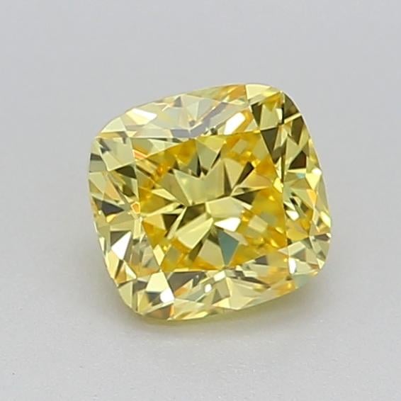 0.50 Ct. Fancy Vivid Yellow Cushion Lab Grown Diamond