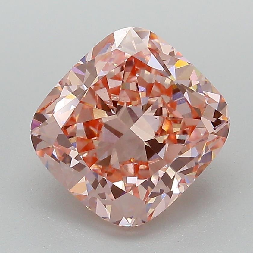 3.08 Ct. Fancy Vivid Pink Cushion Lab Grown Diamond