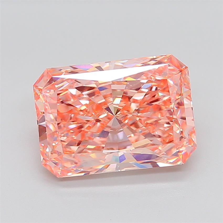 7.21 Ct. Fancy Intense Pink Radiant Lab Grown Diamond