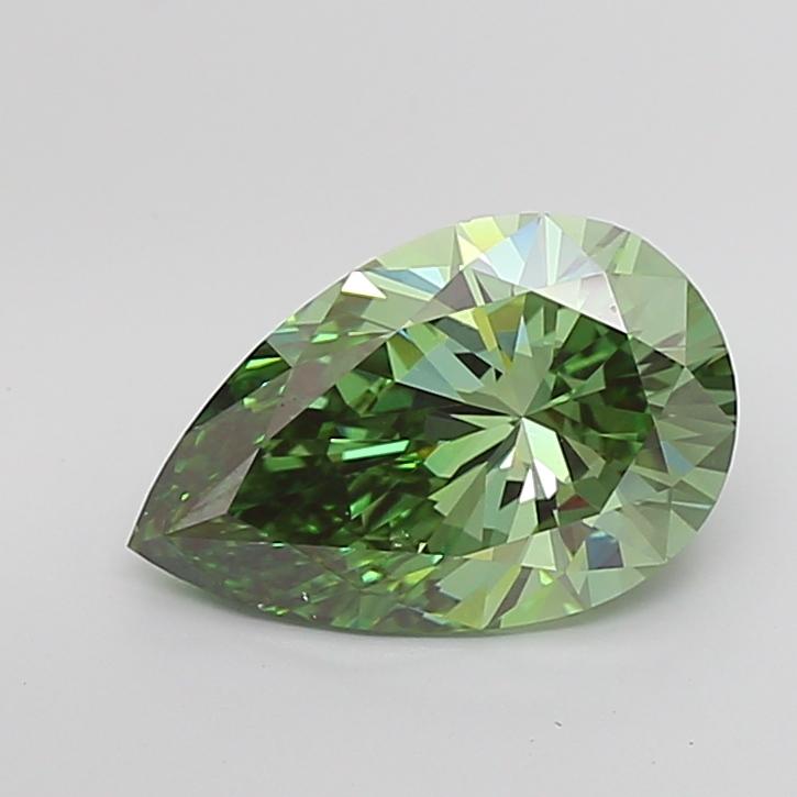 4.03 Ct. Fancy Vivid Green Pear Lab Grown Diamond