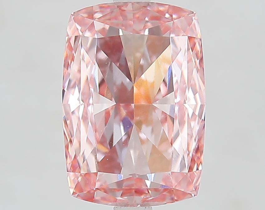 4.57 Ct. Fancy Vivid Pink Cushion Lab Grown Diamond