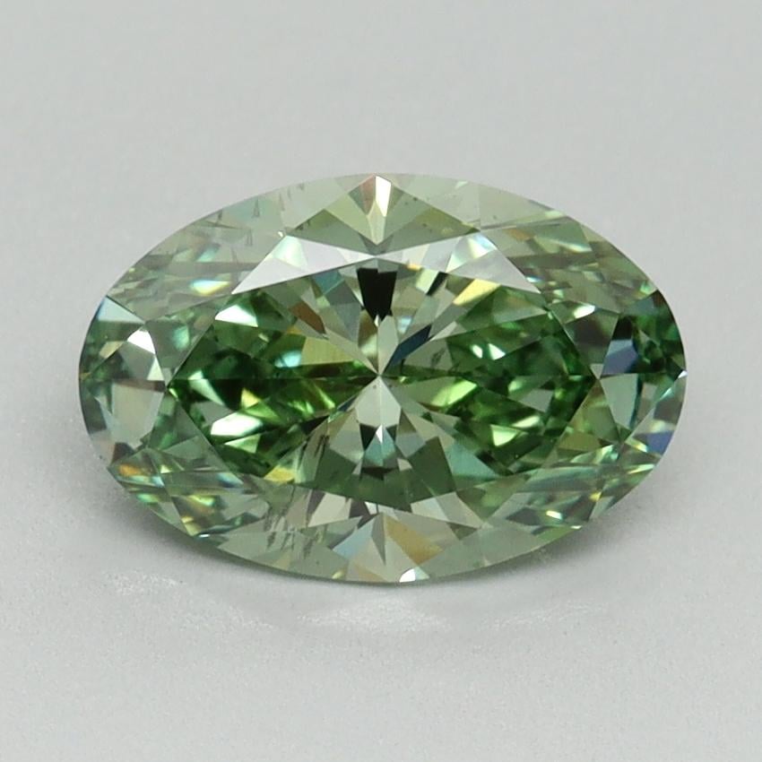 1.47 Ct. Fancy Vivid Green Oval Lab Grown Diamond