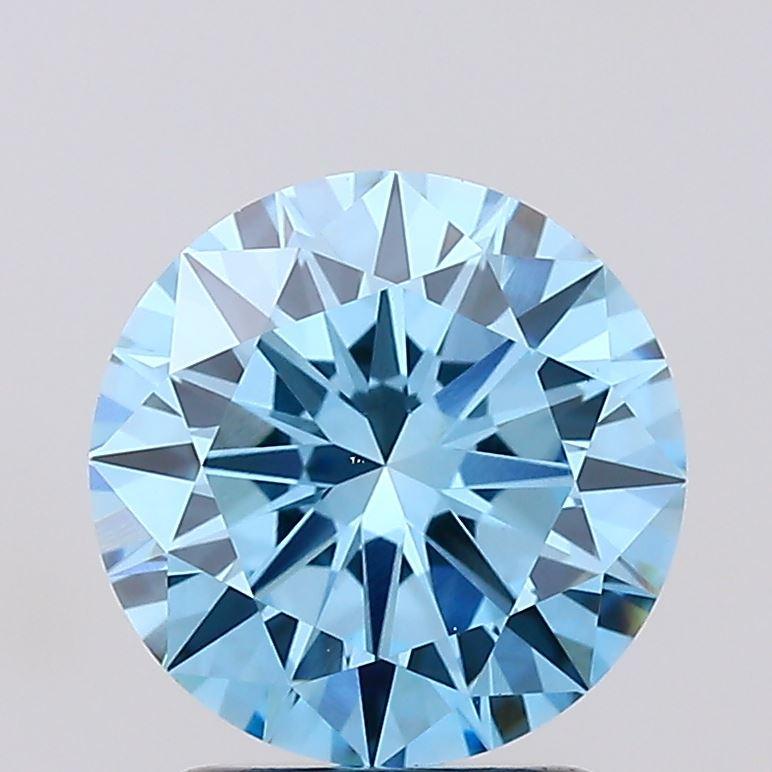 2.01 Ct. Fancy Vivid Blue Round Lab Grown Diamond