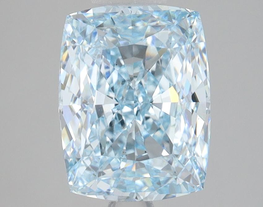 3.08 Ct. Fancy Intense Blue Cushion Lab Grown Diamond