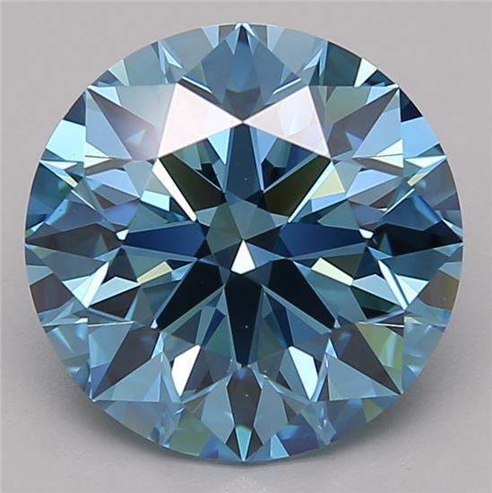 4.52 Ct. Fancy Vivid Blue Round Lab Grown Diamond