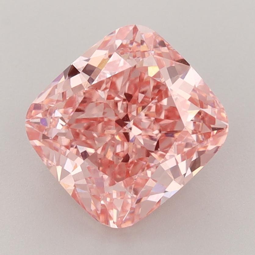 3.06 Ct. Fancy Vivid  Pink Cushion Lab Grown Diamond