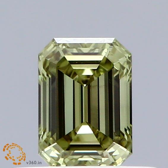 0.48 Ct. Fancy Yellowish Green Emerald Lab Grown Diamond