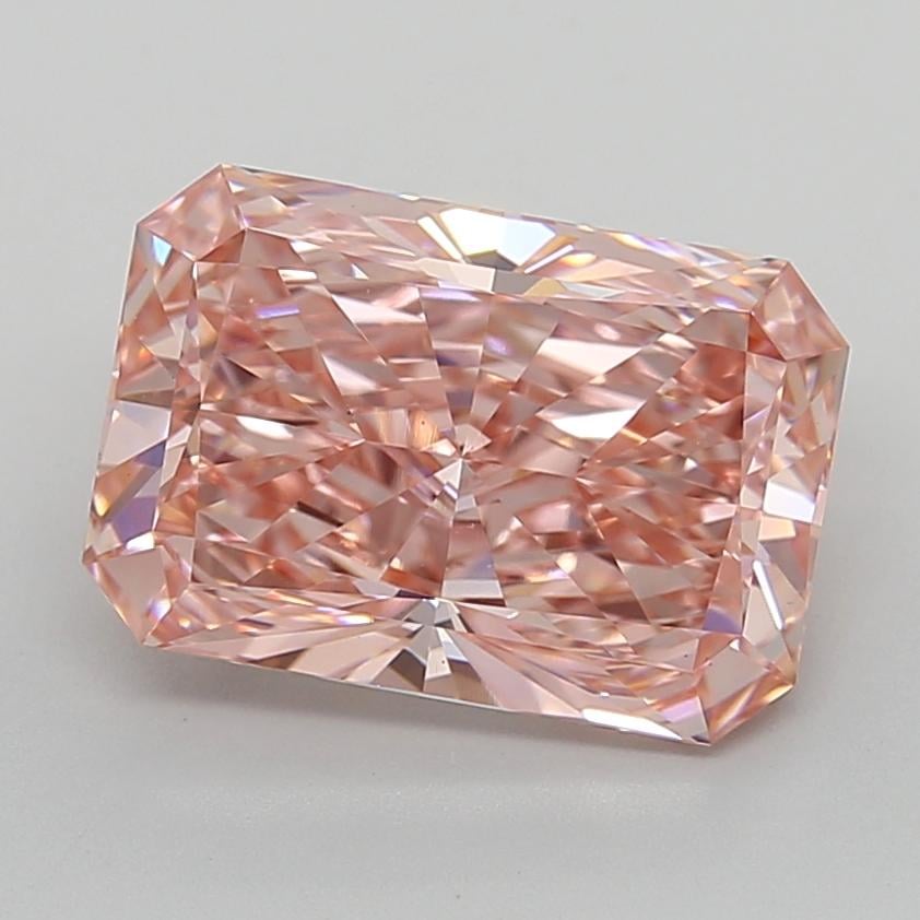 5.05 Ct. Fancy Vivid  Pink Radiant Lab Grown Diamond