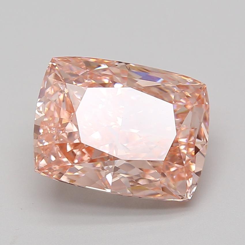6.07 Ct. Fancy Vivid Pink Cushion Lab Grown Diamond