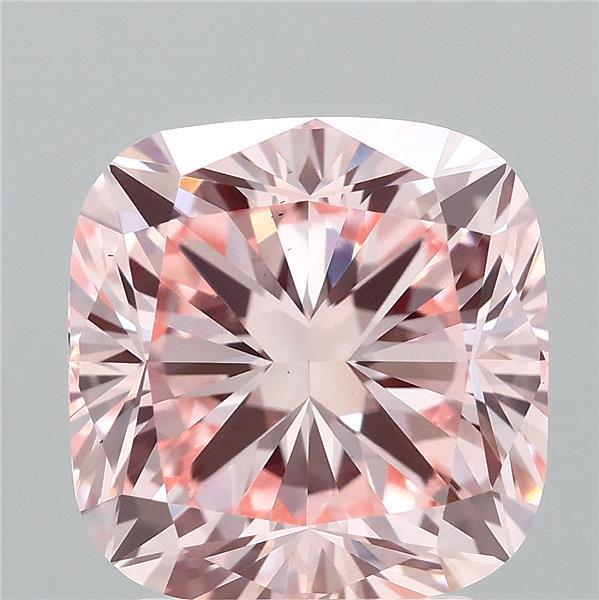 3.06 Ct. Fancy Vivid Pink Cushion Lab Grown Diamond