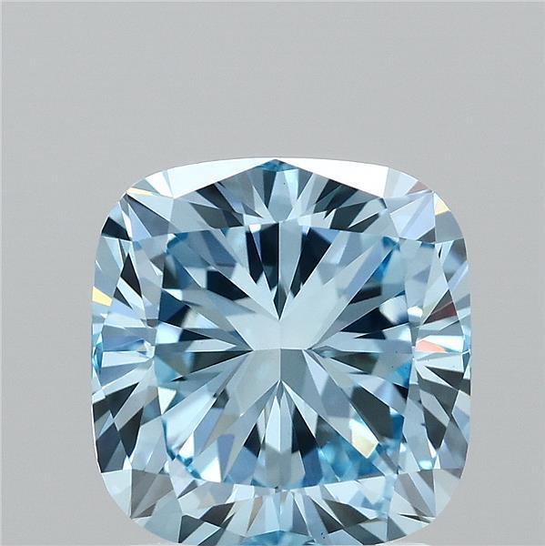 2.04 Ct. Fancy Vivid Blue Cushion Lab Grown Diamond