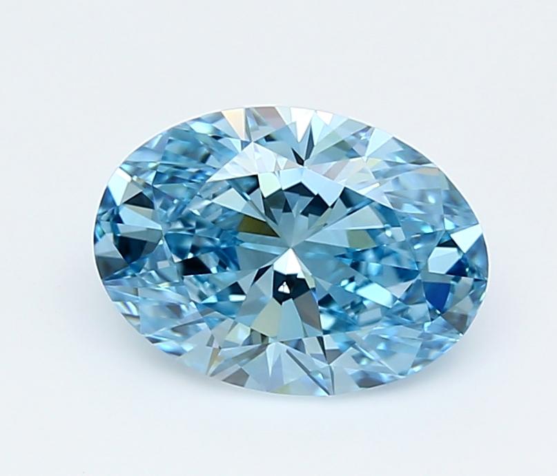 2.54 Ct. Fancy Vivid  Blue Oval Lab Grown Diamond