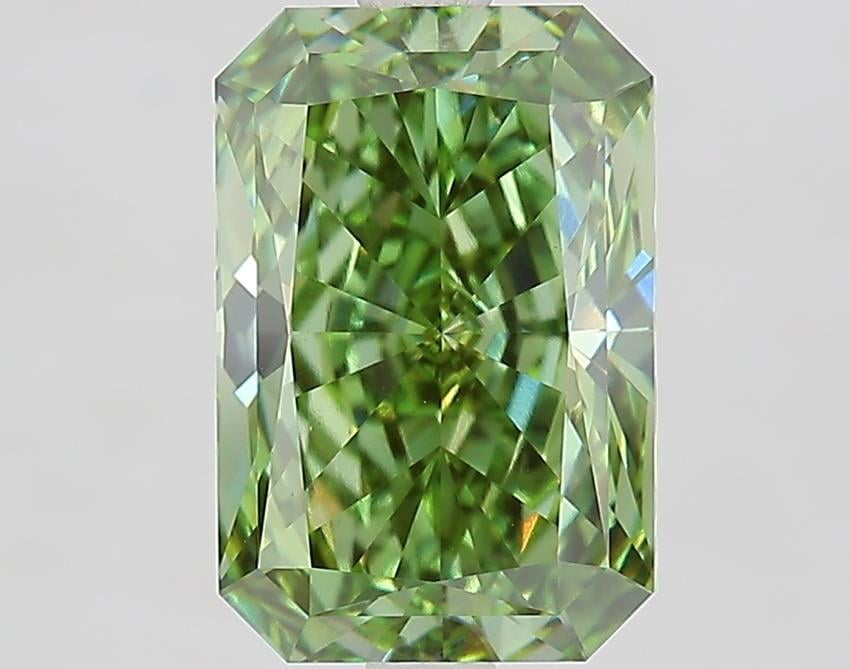 3.34 Ct. Fancy Vivid Green Radiant Lab Grown Diamond