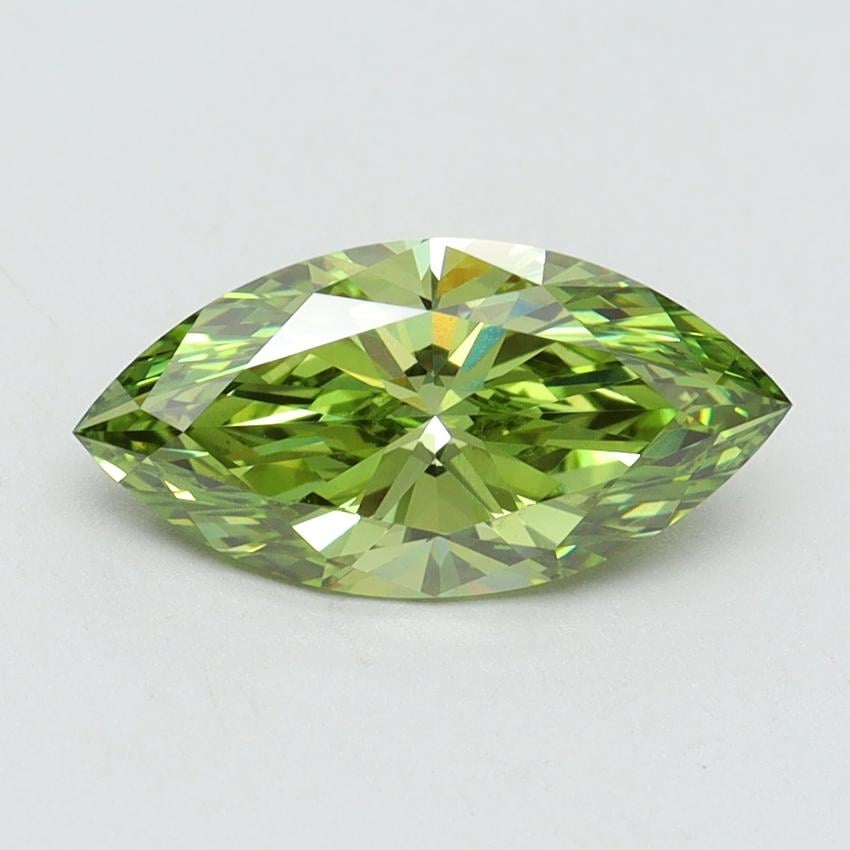 1.52 Ct. Fancy Vivid Green Marquise Lab Grown Diamond